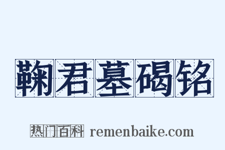 鞠君墓碣铭是什么意思的图片